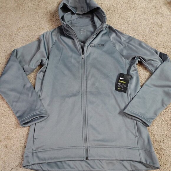 Nike Elite Jacket Large Gray Full Zip Therma NEW - Picture 1 of 11